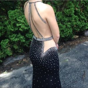 Jovani Black Studded Prom Dress